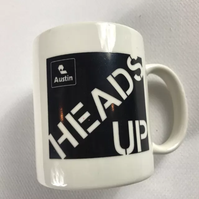 Austin Heads Up Coffee Mug VTG Cup Texas At Work Home And On The Road Drink City