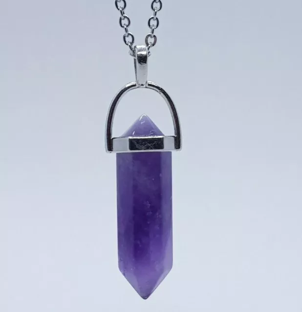 Amethyst Necklace Quartz Pendant Crystal Gemstone Healing Stone High Quality UK 3