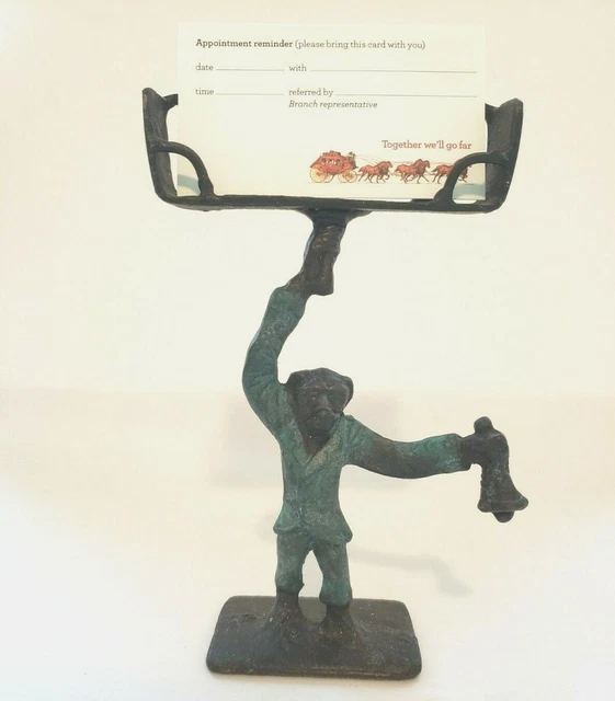 Vintage  Standing Monkey Ringing Bell Vintage Business Card Holder  2791