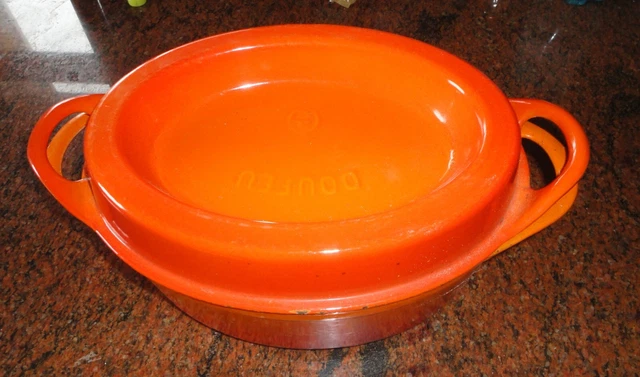 Cocotte doufeu cousances ovale orange - Arts de la table