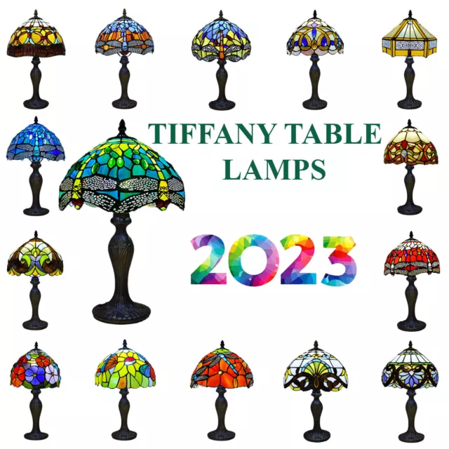 Tiffany Style Table Lamp Handcrafted Art Stained Glass Bedside Lamps Desk Light