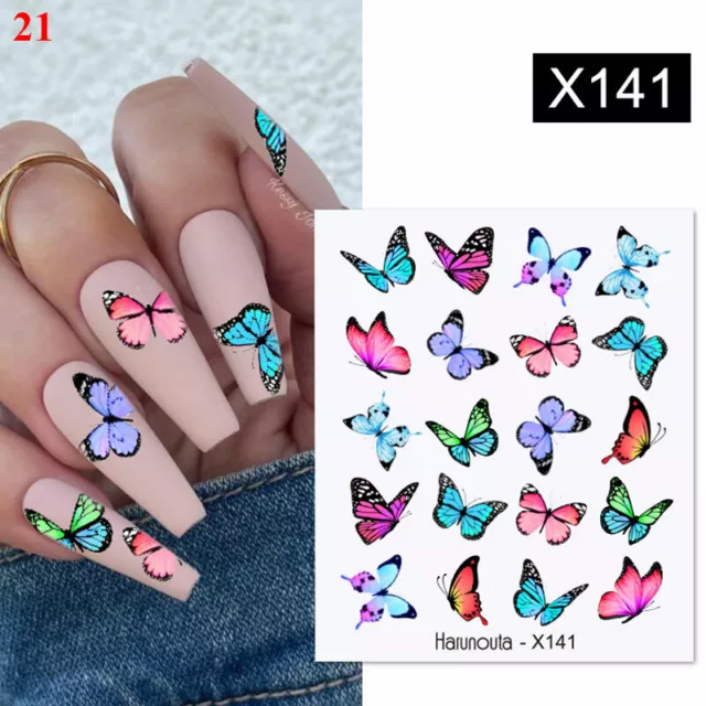5X pegatinas de transferencia de agua arte en uñas bonitas flores florales manicura francesa