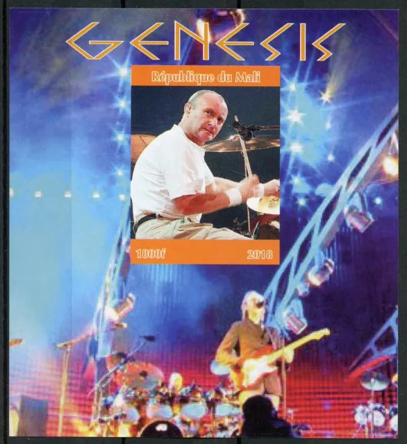 Mali 2018 MNH Genesis Phil Collins 1v IMPF M/S Music Famous People Stamps