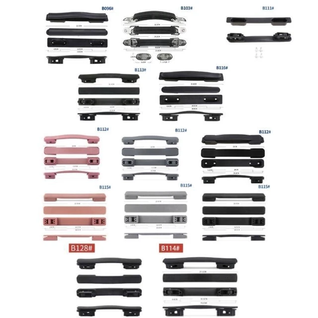 MroMax Gepäckgriff Aus Kunststoff 261x31mm - Für Koffer Und Reisegepäck Schwarz