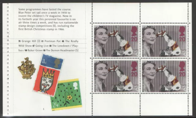 (BBC4) GB QEII Stamps. 75th Anniversary BBC Prestige Booklet Pane ex DX19 1997