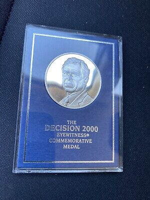 The Decision 2000 George Bush Sterling Silver Franklin Mint Medal Coin