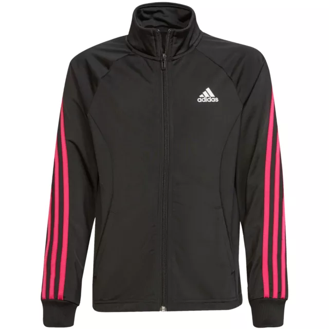 Adidas tuta da ginnastica per ragazze fondo 3 righe giacca con cerniera intera pantaloni tuta 7