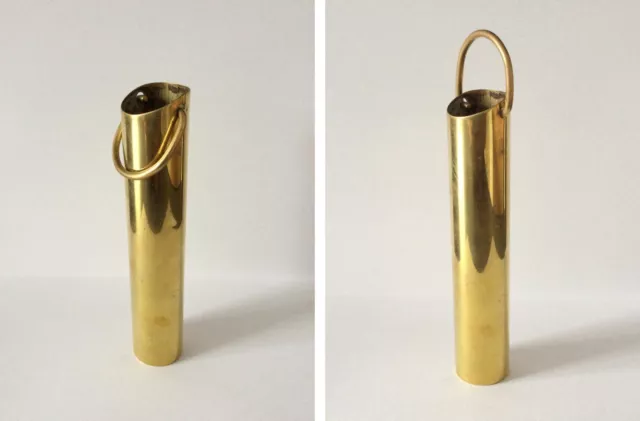 WW2, WWII Trench Art Small Brass Open Top Canister with Handle, Collectable