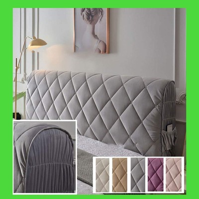 ZXDFG Copri Testata Letto,Copertura per Testiera per Letto Fodera Elastica Protezione all-Inclusive Testata Singolo Matrimoniale Anti-Collisione Cuscino,Lavabile 