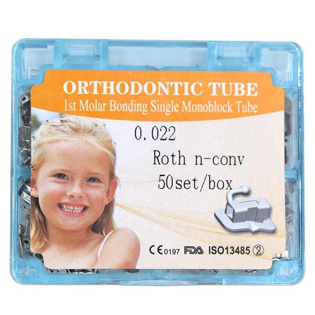 50 Tubes Orthodontiques – 1ère Molaire, Non Convertibles, Rouges, Slot 022, Pour Boîte/ensemble