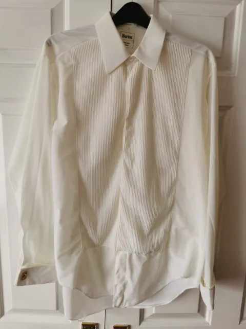 "Camicia abito bianco nylon burton vintage 15,5"