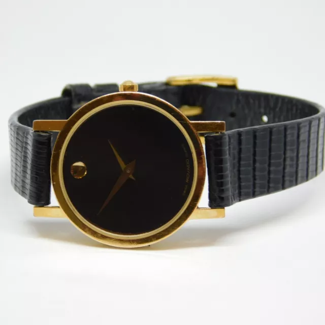 MOVADO Museum 87-A1-882 Gold Tone Case Quartz Analog Women's Watch New Battery