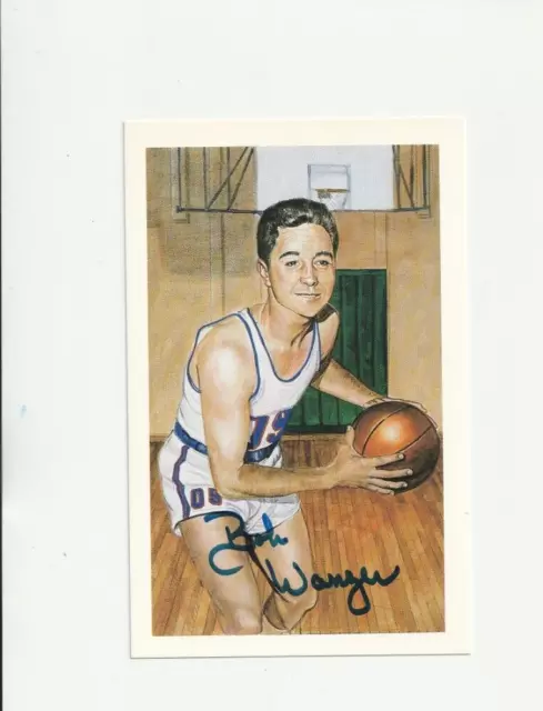 Bob Wanzer Autographed Post Card Ron Lewis Basketball HOF H517