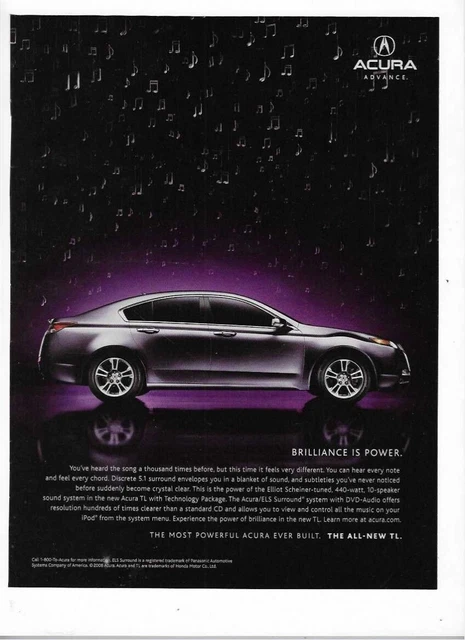 2009 Acura TL w. Discrete 5.1 Surround "Brilliance Is Power" 2008 Print Ad