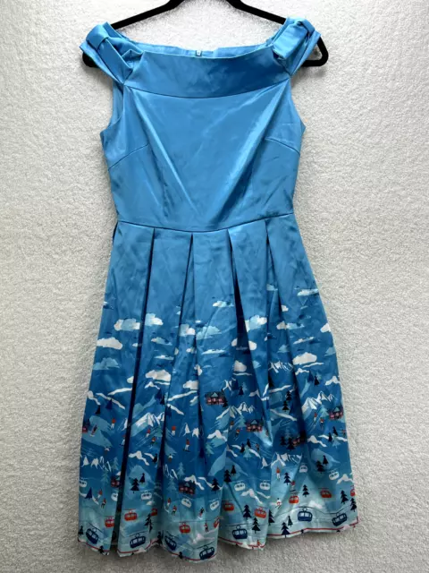 Lindy Bop Womens Dress Size 8 Blue Skiing Occasion Event Wedding Party Ladies