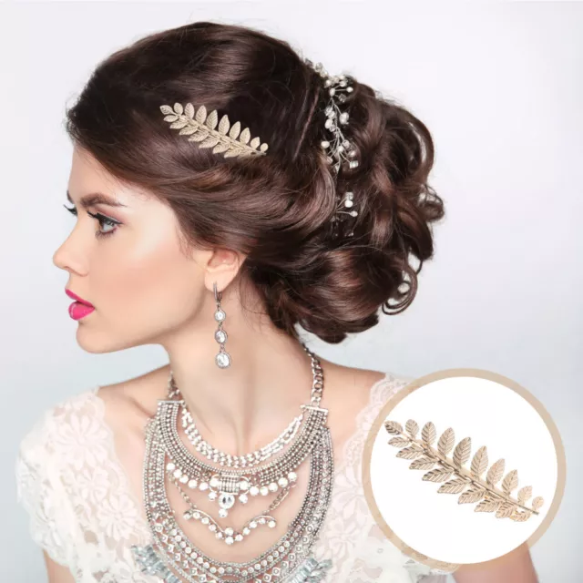 M Bride Gold Leaf Hair Barrettes Accessory for Girls Clothing