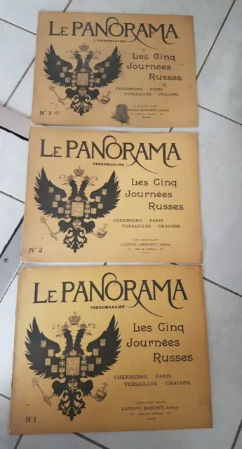 LOT HEBDOMADAIRES LE PANORAMA N° 1, 2 & 3. OCTOBRE 1896. Lib d'Art L. BASCHET
