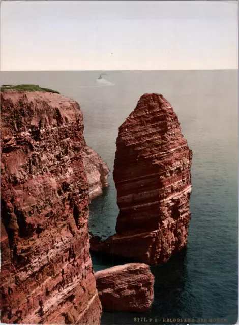 Deutschland, Helgoland. Mönch und Predigerstuhl. vintage print photochromie, v