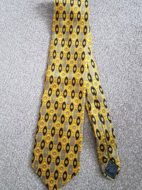 Gianni Versace Medusa Head Men's Silk Tie Cravat Mustard Yellow