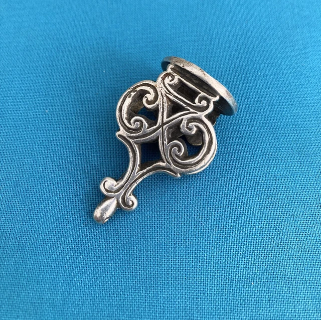 Cachet Ancien En Argent Massif - Chatelaine De Montre à Gousset - XIXème Siècle - Excellent état