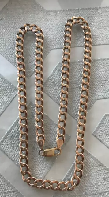 9ct Rose  Gold Curb Chain Necklace 12.1grams 20 inches long 6mm wide