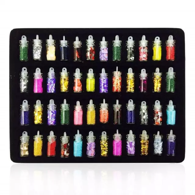 SYGA Acrílico 3D Purpurina Polvo Manicura Uñas Pegatinas (Multicolor) - Set De