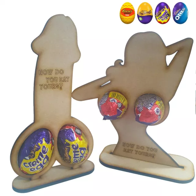 Personalised Engraved Easter Creme Egg boob Willy Joke Perfect Naughty Rude Gift