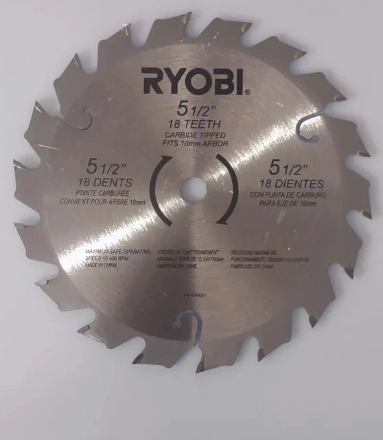 RYOBI 51/2& 18T Carbide Tip Circular Saw Blade 10mm Arbor D150 x 1.5mm