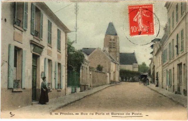 CPA Presles (Dep.95) Rue de Paris et Bureau de Poste (985395)