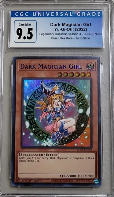Yugioh 1st Edition Dark Magician Girl LDS3-EN082 CGC 9 - 2022 Blue Ultra Rare