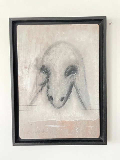 1975 Menashe Kadishman OBRA ORIGINAL "oveja" aceite en woos tamaño 28*20 in