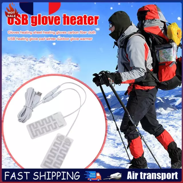 USB Heated Gloves Pad Portable Glove Heating Sheet 5V for Outdoor Camping Hiking