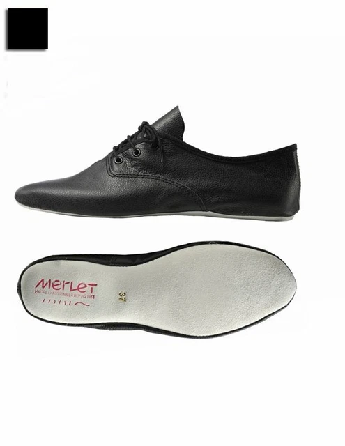chaussons, chaussures de danse  MERLET Jazzy, cuir, noir, 30, 31, 33, 34, 35, 37