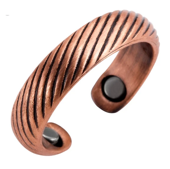 Bague En Cuivre Avec Aimants - Modèle Love Et Coeurs - Pour Arthrose Et Douleurs Aux Doigts