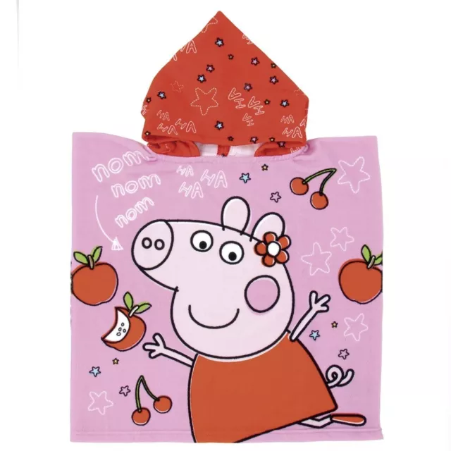 serviette peppa pig poncho de bain plage piscine fille enfant rose neuf