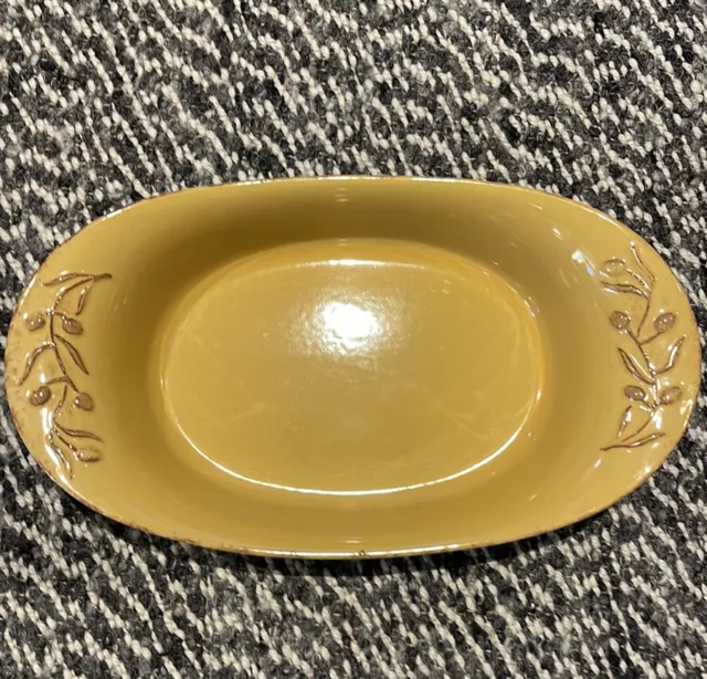 Cerutil Stoneware Oval Baking Dish / Casserole 9x11 Antique Gold