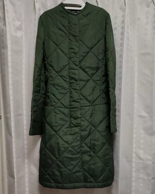 HELMUT LANG Down Long Coat Jacket Women Size 40 Olive Green Nylon From Japan