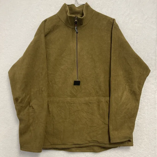 Chaqueta de lana grande cuello simulado verde oliva del Cuerpo de Marines USMC Polartec 1/4