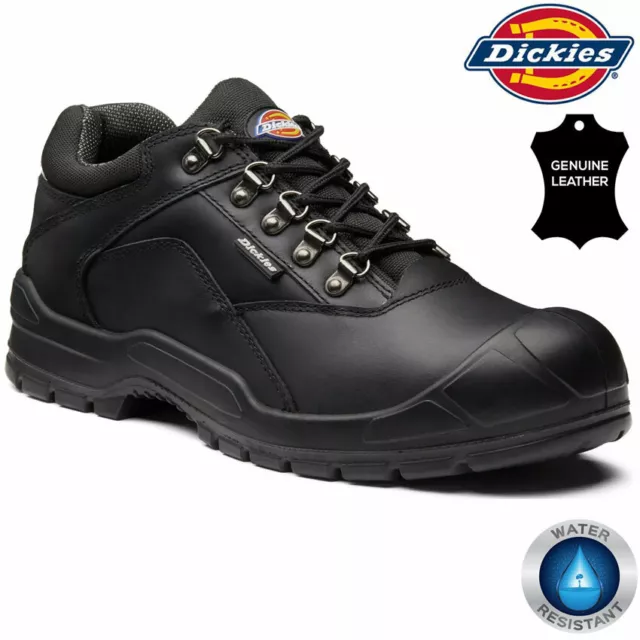 Mens DICKIES Safety Boots Leather Steel Toe Cap Work Ankle Trainers Hiking Shoes