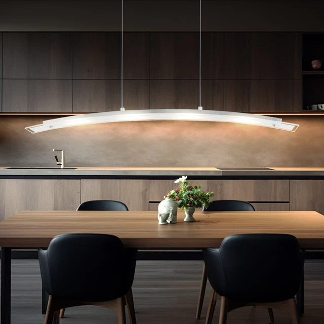 Lampadario LED Legno Per Cucina Dimmerabile - Telecomando E App Control, Regolabile In Altezza 120cm - Foto 7