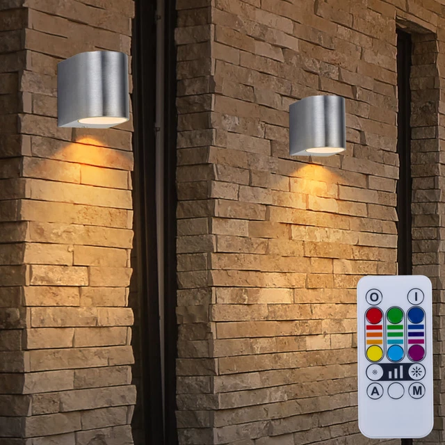 Lot De 2 Appliques Murales Solaires Extérieures RGB - IP65, 8 Couleurs, Angle Réglable, Autonomie 10-12h