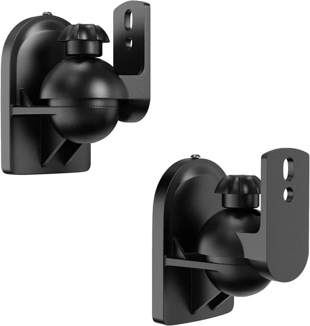 Support Enceintes Mural Support Murale Enceintes QWORK - 2 Pièces - Inclinaison 180° - Charge Max 13,6 Kg Support Enceinte Mural