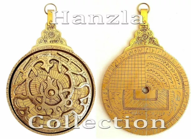 Antique Brass Arabic Astrolabe Vintage islamic Navigation Astrological Calendar