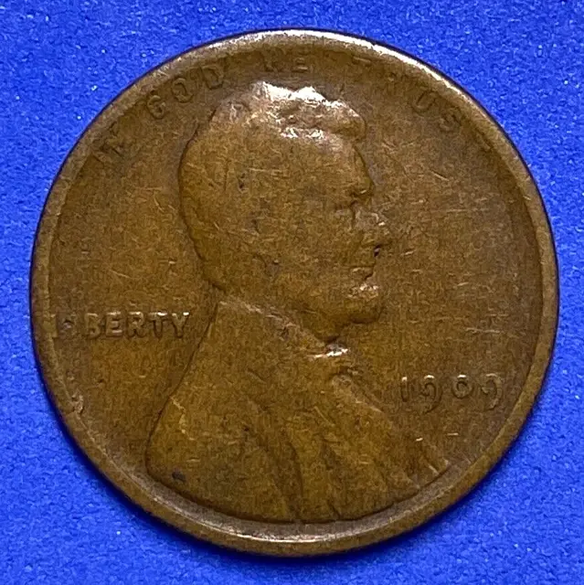 1909 USA Lincoln Head One Penny - 1909 Small US Wheat 1 Cent - FFF