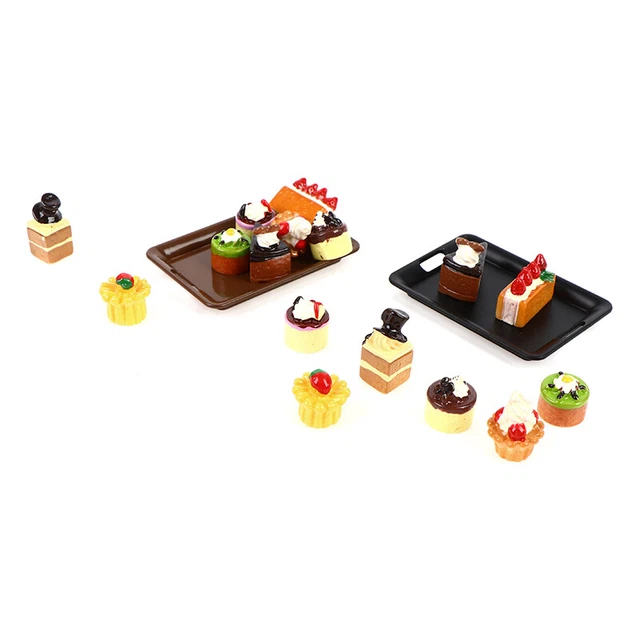 1/12 Dollhouse Miniature 1tray+8 cakes Model Kitchen Toys;