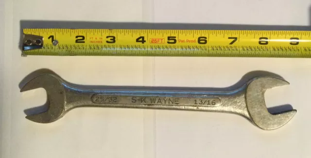 S-K Wayne Tools 0-2526 Double Open Ended Wrench 25/32" in. & 13/16" in. USA Made