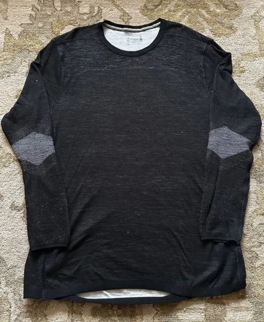 Smartwool Base Layer Crewneck Long Sleeve Wool Blend Shirt Men’s 2XL Black