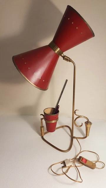 lampe de bureau ancienne Stylo Plume Montblanc Et Réglette En Bois Laqué