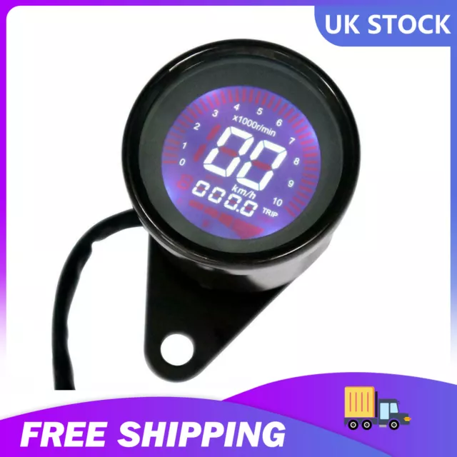 Motorcycle Motorbike LED Digital Speedometer Tachometer Odometer Gauge Universal