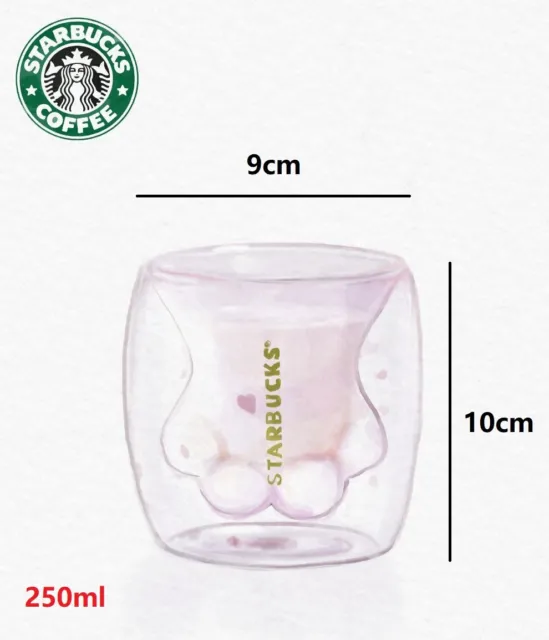 Starbuck Collectible Cat Paw Print Mug 250ml Double Wall Glass Barista Favourite 2